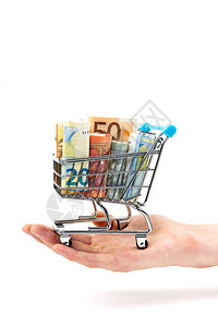 购物贷款存款养老金投资概念等工程具以及欧元账单被图片