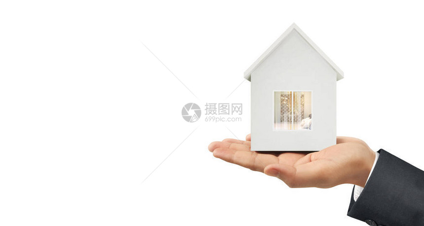 房子模型在手那里有空间家庭住房图片