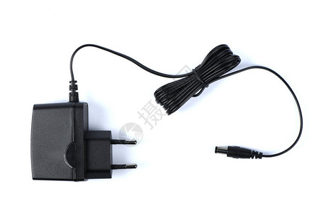 黑色电源交流到直流适配器孤立在白色背景上的路由器电源适配器高分辨率图片
