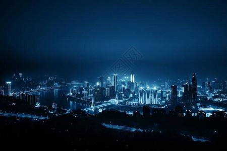 夜间重庆的城市建筑图片