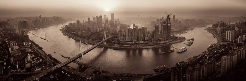重庆城市建筑和城市天线全景Chon图片