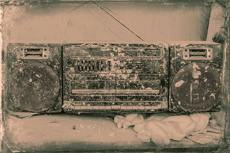 老式两盒式立体声收音机录音机图片
