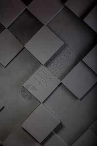 暗沉粗糙暗方块抽象背景现实的立方体墙抽象立方体灰色背景几何多边形插画