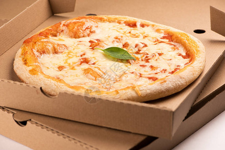 披萨菜单马格赫丽塔披萨在盒子图片