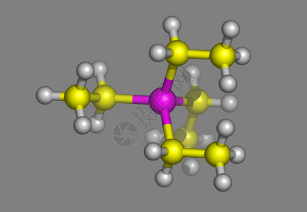 含原子的铅乙烯分子模型高清图片