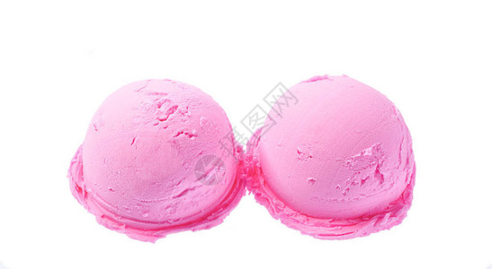 两部分草莓冰淇淋白图片
