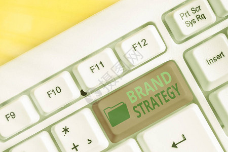展示品牌战略的书写说明对产品营销提供长期营销支持的商业概念图片