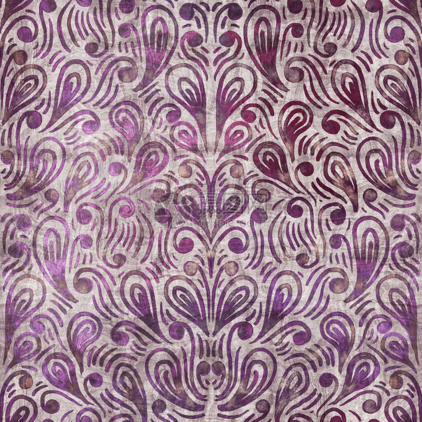 在tyrian紫色的无缝抽象图案细致复杂的高质感女设计重复用于表面设计的纺织材料少女紫红色丰图片