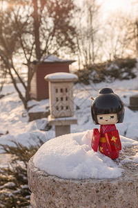 日本的赏雪风俗概念图片