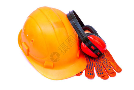 建筑工人的橙色头盔图片
