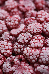 新鲜的冰冻草莓图片