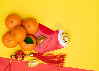中文农历新年的祝福红包金字上的文字背景图片