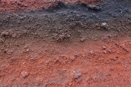 日本藤山丘的红火山土壤被割断地层不同图片
