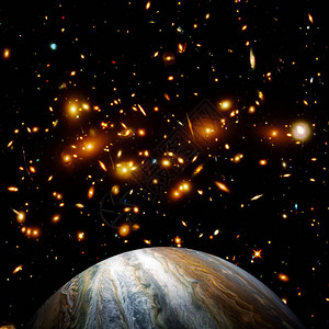 木星和外层空间星系该图像由美国航天图片