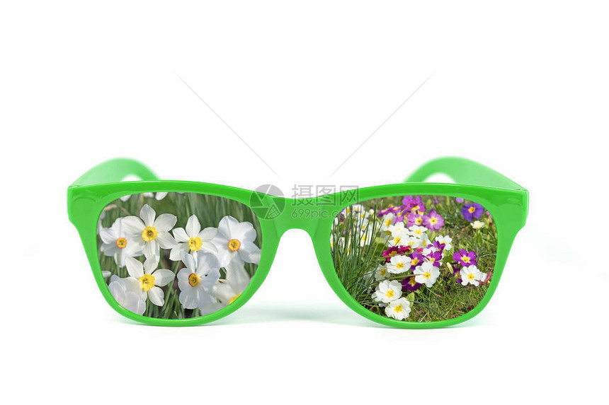 透过一副眼镜看春天图片
