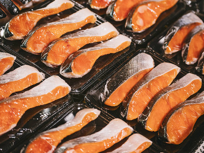 三文鱼片鲜鱼包装超市生鲜食品图片