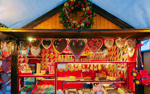 德国冬季柏林夏洛滕堡宫圣诞市场姜饼干图片