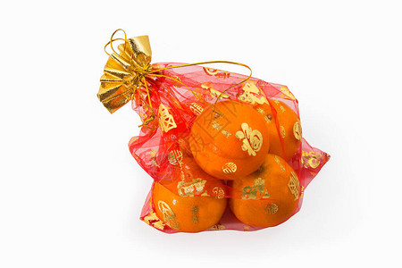 可疑的橙子在袋子背景图片