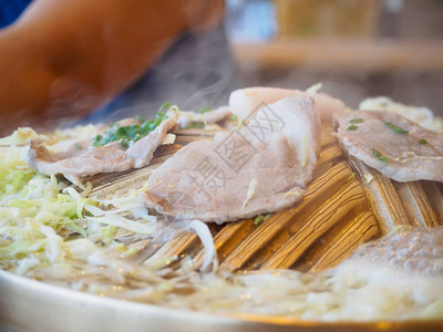 猪肉滑烧烤韩式背景图片