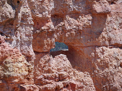 在犹他州的布莱斯峡谷公园黑色伯奇峡谷的一座红岩墙上图片