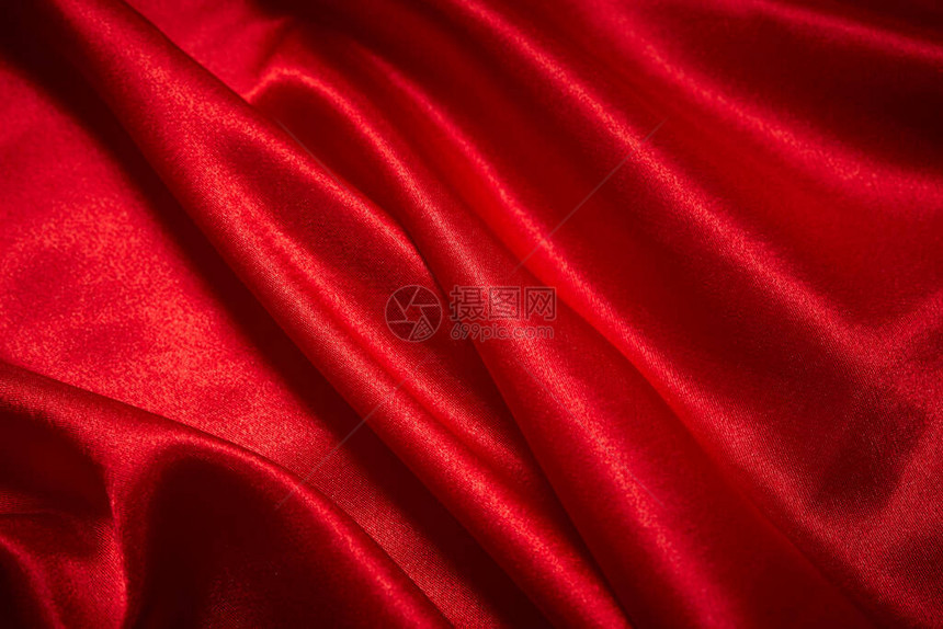 美丽的红色丝绸织物为图片