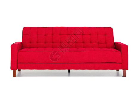 家具红色沙发在白色背景与图片