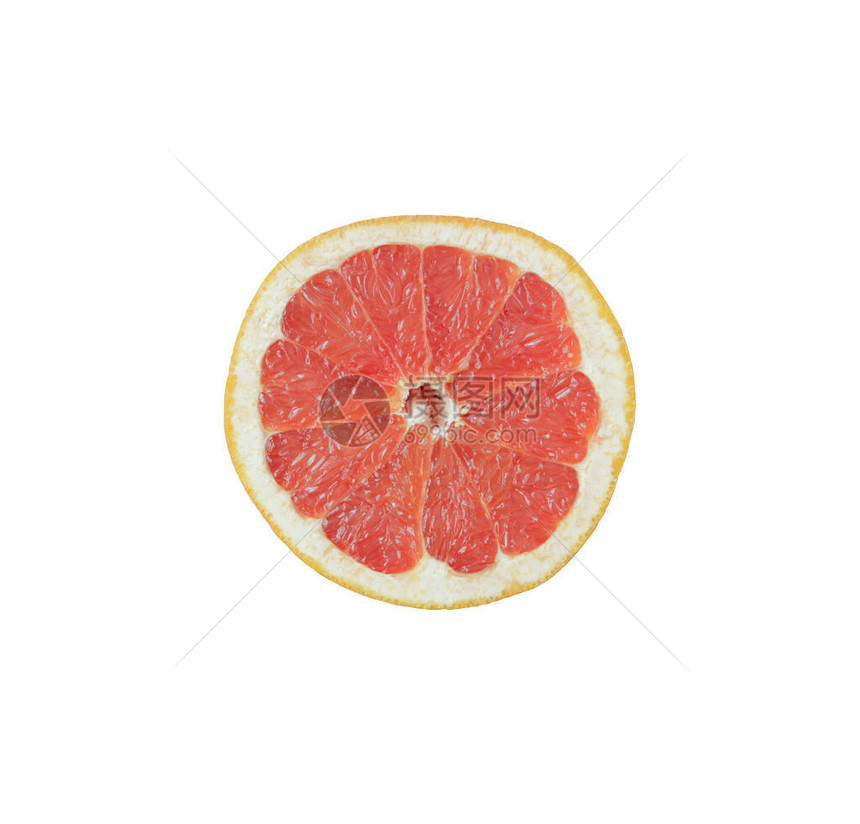 成熟的粉红色葡萄柚柑橘类水果片图片
