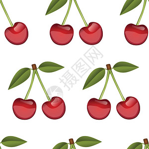 红樱桃无缝模式背景图片