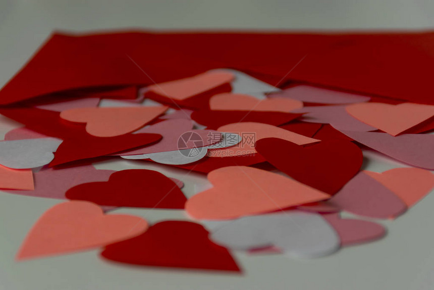 红心纸做的红包红色节日信封情人节图片