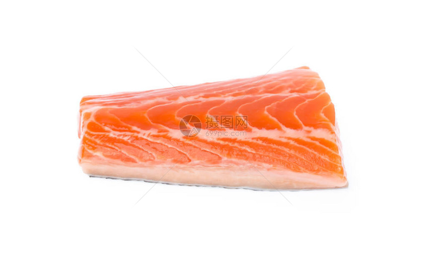 三文鱼排红鱼孤立在白色背景图片