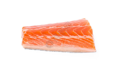 三文鱼排红鱼孤立在白色背景背景图片