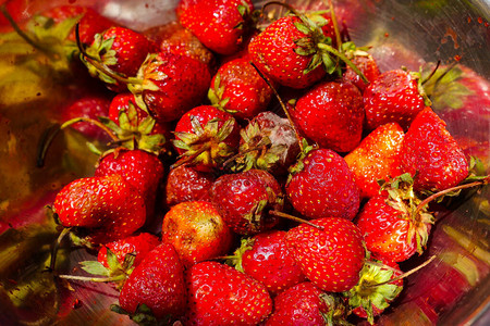 烂草莓甜食和概念图片