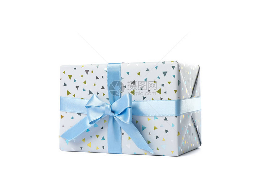 漂亮的礼物盒有弓头白色背景隔离图片