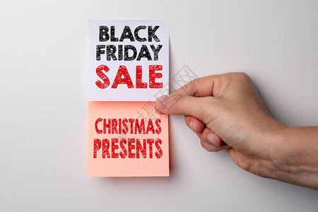 黑色星期五销售圣诞礼物白色背图片