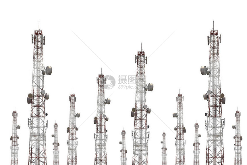 白色背景上的电信塔图片