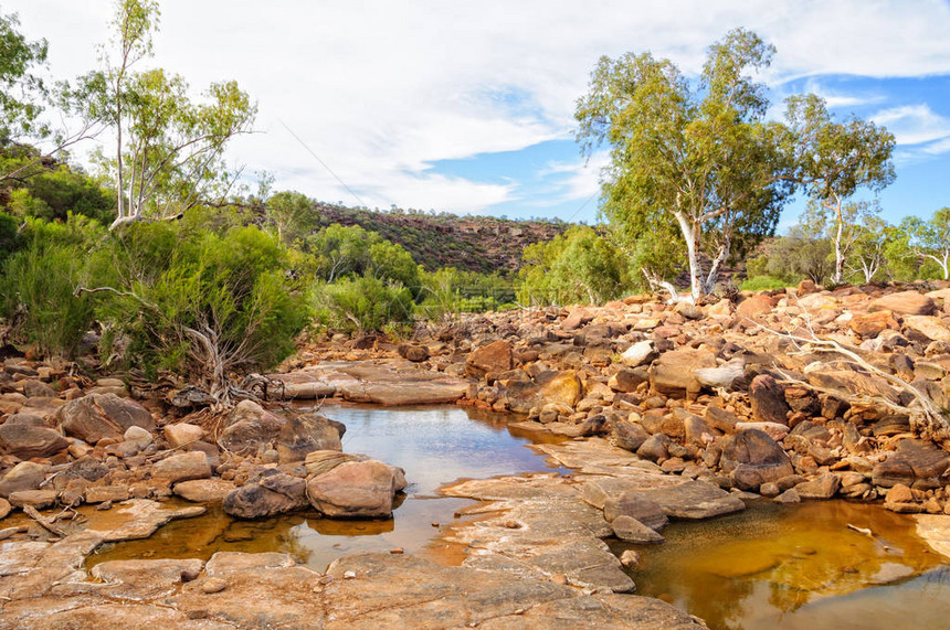 澳大利亚西澳大利亚州Kalbarri的Murchsion河干燥图片