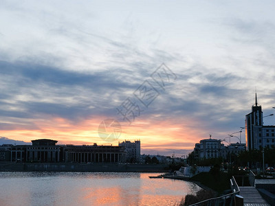 日落时喀山中心俄图片