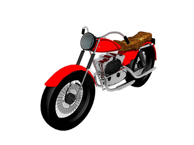 街上的红色摩托车背景图片