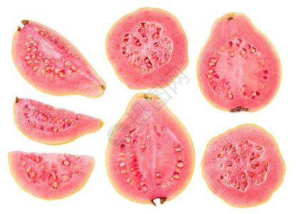 有粉红色各种形状的黄瓜瓦水果片图片