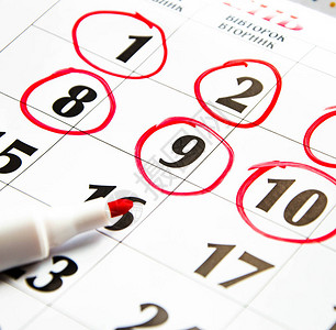 日历上的数字在宏中以红色圈出计划笔记会议的日历商务日历日历上的笔记图片