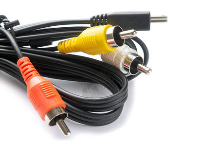 带连接器的电缆视频交流模拟连接器连接到数字电视连接两个设备通讯电图片