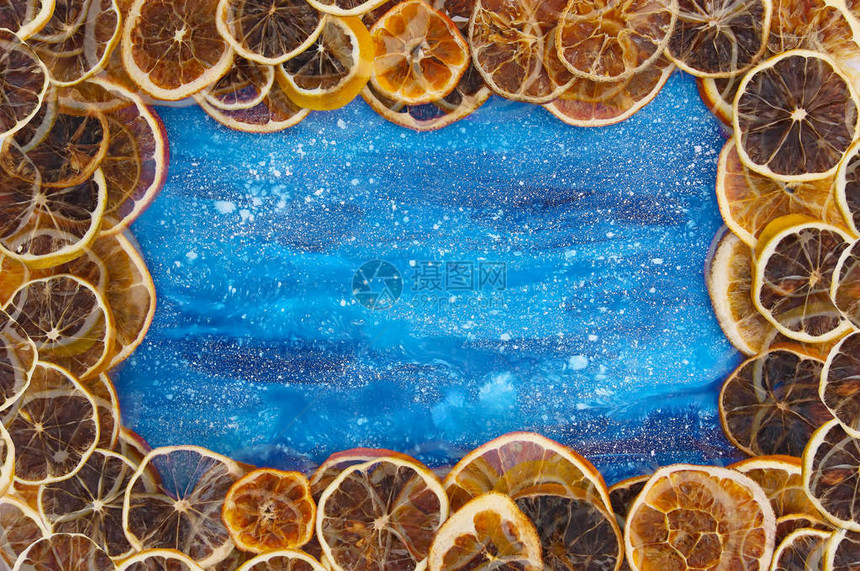 橙色和葡萄汁干片框架图片