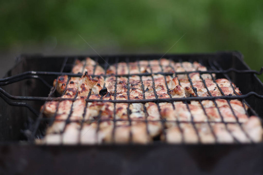 烤架上的肉图片