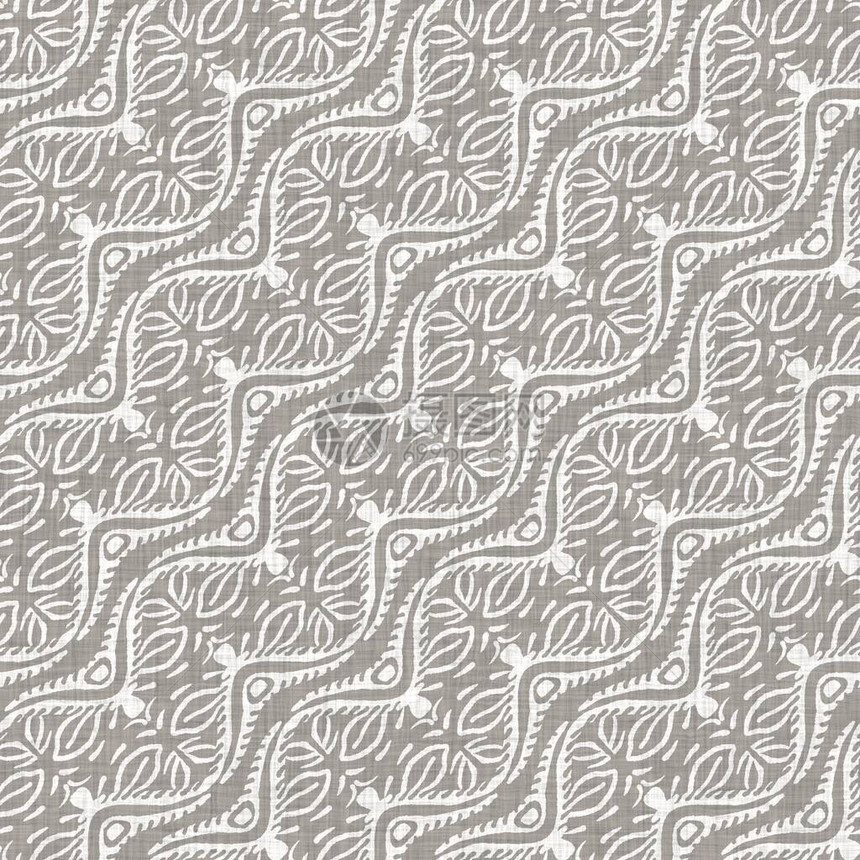 无缝灰色法国编织亚麻花卉条纹背景米色亚麻纤维自然图案有机纱线近距离编织物材料米色灰中图片