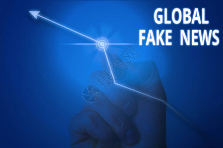 GlobalFakeNews全球假新闻的概念手写概念意指虚假图片