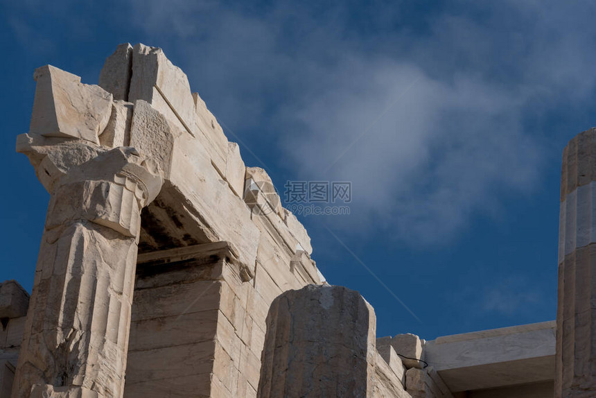 雅典卫城和帕台农神庙的景色图片