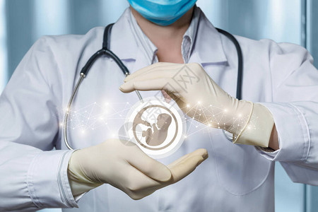 保护医学和支持人类胚胎的概念图片