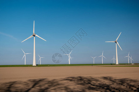 荷兰风机公园绿色能源风机磨风机涡轮机图片