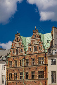 这所文艺复兴之家是哥本哈根最古老的房屋之一背景图片