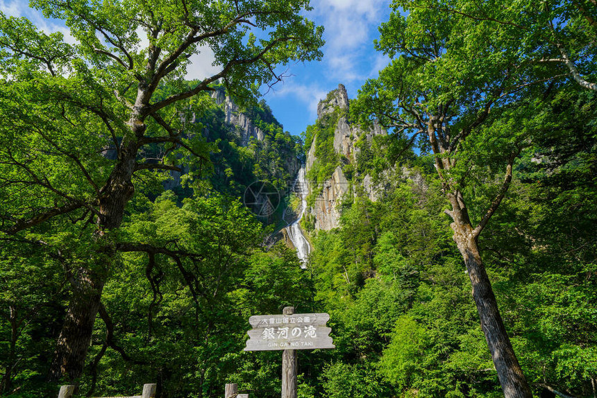 夏季北海道的大瀑布图片